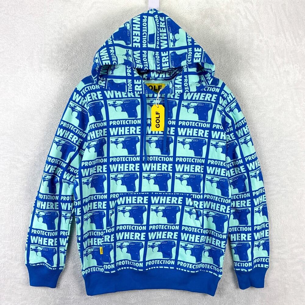 Golf Wang Hoodie Mens S Blue Protection Where Gun Tyler the Creator Odd Future